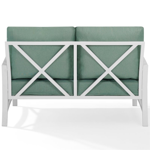 Afuera Living Taditional Patio Loveseat in Mist and White