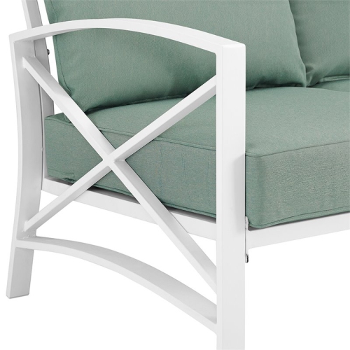 Afuera Living Taditional Patio Loveseat in Mist and White