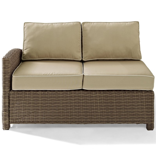 Afuera Living Modern 5 Piece Wicker Patio Sectional Set in Brown and Sand