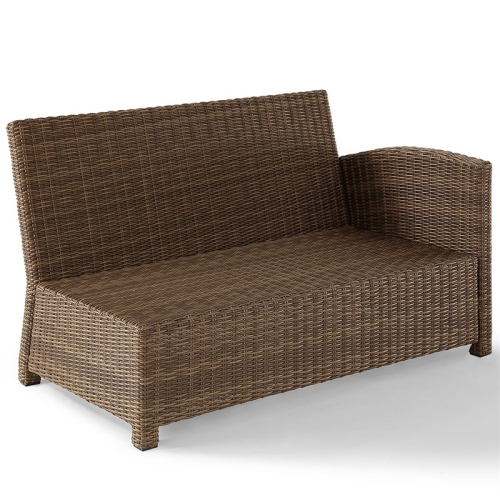 Afuera Living Modern 5 Piece Wicker Patio Sectional Set in Brown and Sand