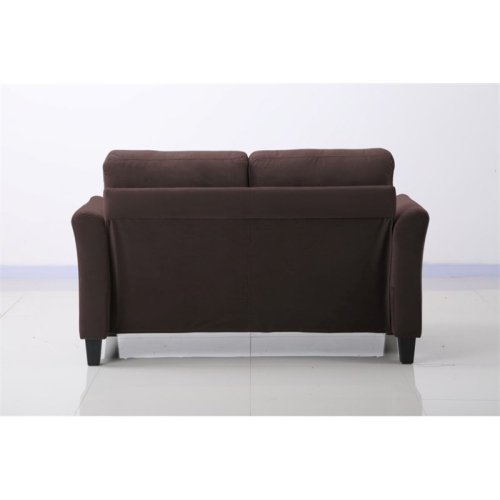 Hawthorne Collections 18.5" Transitional Microfiber Loveseat in Coffee