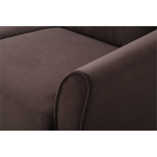 Hawthorne Collections 18.5" Transitional Microfiber Loveseat in Coffee