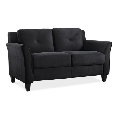 2 Piece Living Room Sofa and Loveseat Set in Black