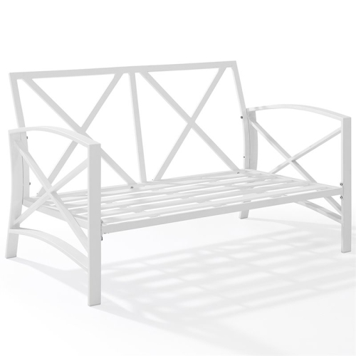 Afuera Living Taditional Patio Loveseat in Gray and White