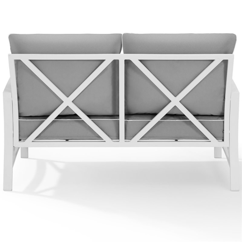 Afuera Living Taditional Patio Loveseat in Gray and White