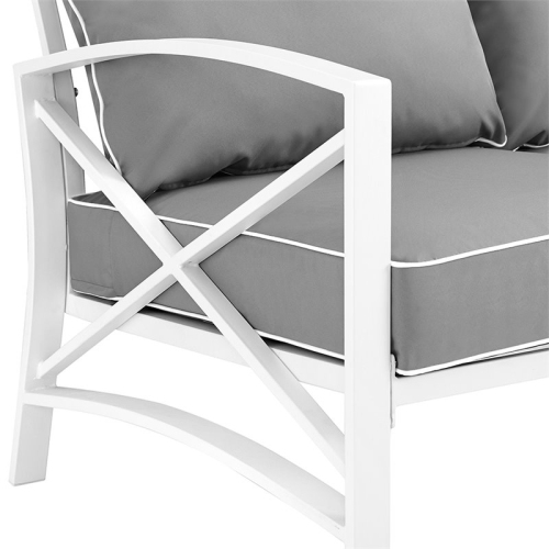 Afuera Living Taditional Patio Loveseat in Gray and White