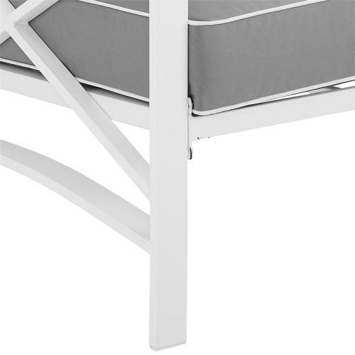 Afuera Living Taditional Patio Loveseat in Gray and White