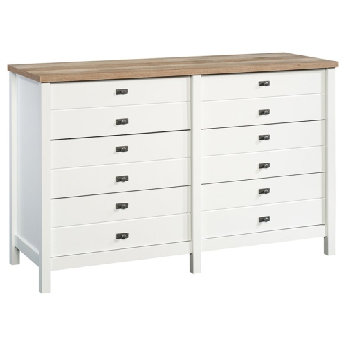 2 Piece Bedroom Set with Dresser and Chest in Soft White