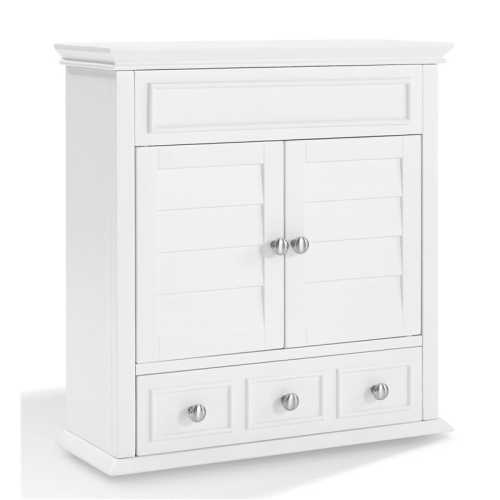 2 Piece Bathroom Furniture Set with Medicine Cabinet and Linen Cabinet in White
