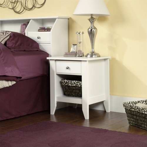 3 Piece Twin Platform Bed with Nightstand and Dresser Set in Soft White