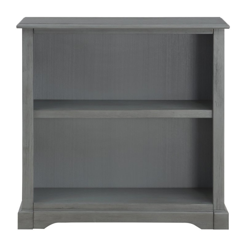 Country Meadows 2-Shelf Engineered Wood Bookcase in Plantation Gray