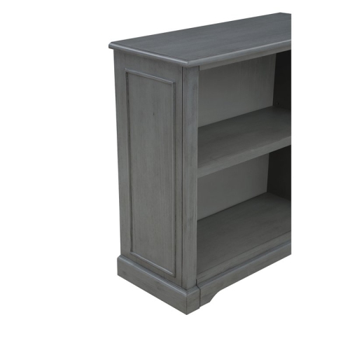 Country Meadows 2-Shelf Engineered Wood Bookcase in Plantation Gray