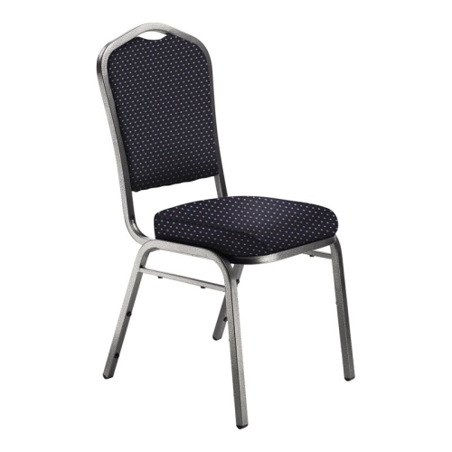 NATIONAL PUBLIC  Nps 9300 Series 37" Metal And Fabric Stack Chair In Diamond Navy/silvervein