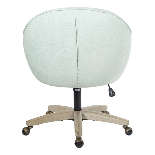 Nora Office Chair in Mint Blue Fabric with Gray Brush Wood Base KD