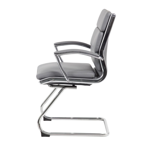Scranton & Co Transitional Metal CaressoftPlus Guest Chair in Gray/Chrome