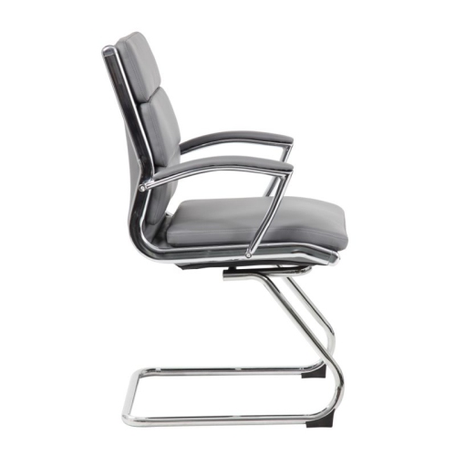 Scranton & Co Transitional Metal CaressoftPlus Guest Chair in Gray/Chrome