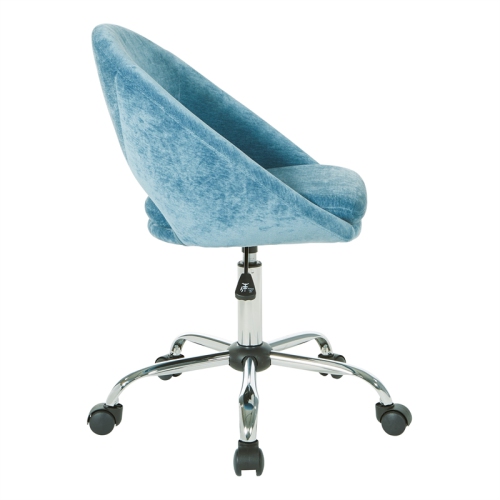 Milo Height Adjustable Home Office Chair in Micro-Fiber Blue Velvet