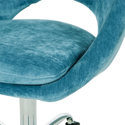 Milo Height Adjustable Home Office Chair in Micro-Fiber Blue Velvet