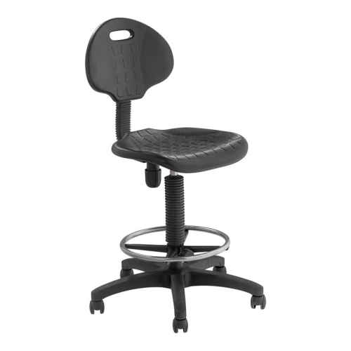 NATIONAL PUBLIC  Nps 6700 Series 22-32" Height Modern Polyurethane Task Chair In In Black