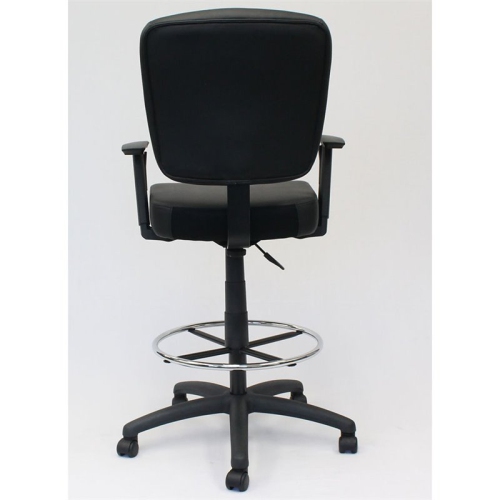 Scranton & Co Modern Faux Leather Swivel Drafting Stool in Black