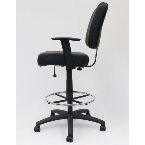 Scranton & Co Modern Faux Leather Swivel Drafting Stool in Black