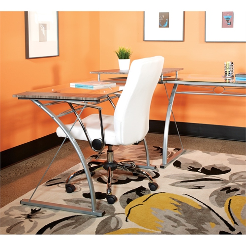 Faux Leather Chair in White with Chrome Base