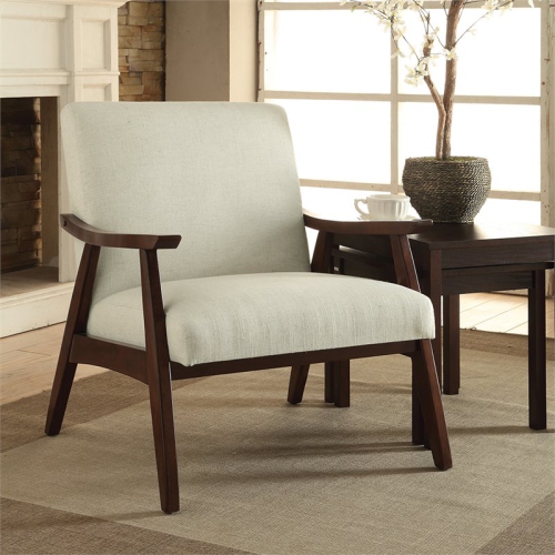 SCRANTON & CO  Chair In Linen Fabric With Espresso Wood Frame In Beige