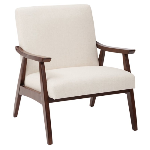 Scranton & Co Chair in Linen Beige Fabric with Espresso Wood Frame