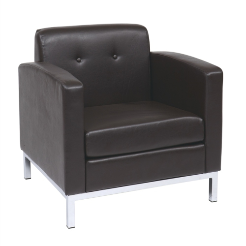 OSP HOME FURNISHINGS  Wall Street Armchair Espresso Faux Leather