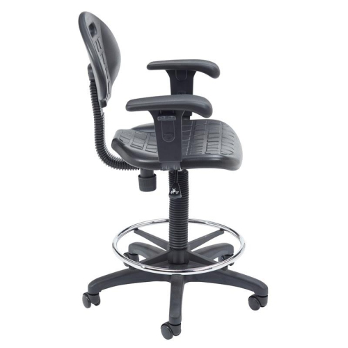 NPS 6700 Series 22-32" Modern Polyurethane Task Chair with Arms in Black