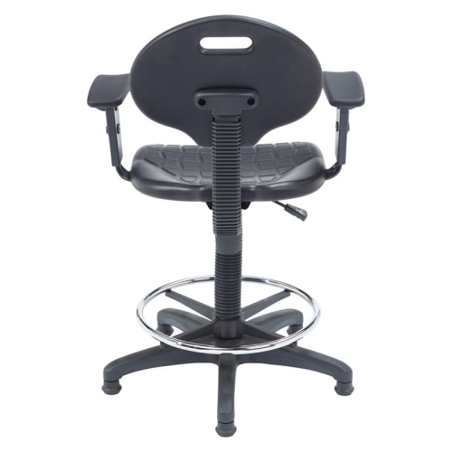 NPS 6700 Series 22-32" Modern Polyurethane Task Chair with Arms in Black