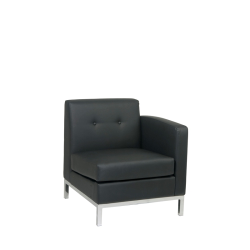 OSP HOME FURNISHINGS  Wall Street Right Facing Armchair Faux Leather In Black