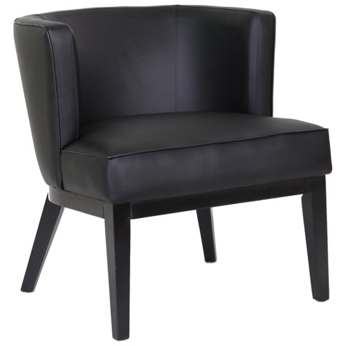 SCRANTON & CO  Faux Leather Reception Chair In Black And Driftwood