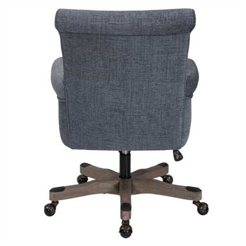 Megan Office Chair in Navy Fabric with Grey Wash Wood