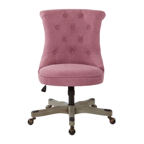 Hannah Tufted Office Chair in Orchid Purple Fabric with Gray Wood Base
