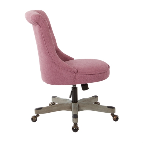 Hannah Tufted Office Chair in Orchid Purple Fabric with Gray Wood Base