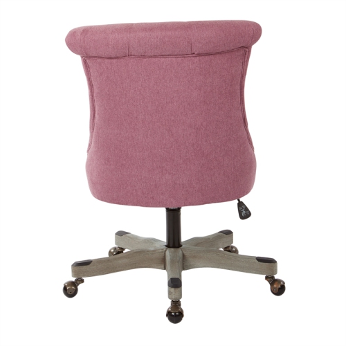 Hannah Tufted Office Chair in Orchid Purple Fabric with Gray Wood Base