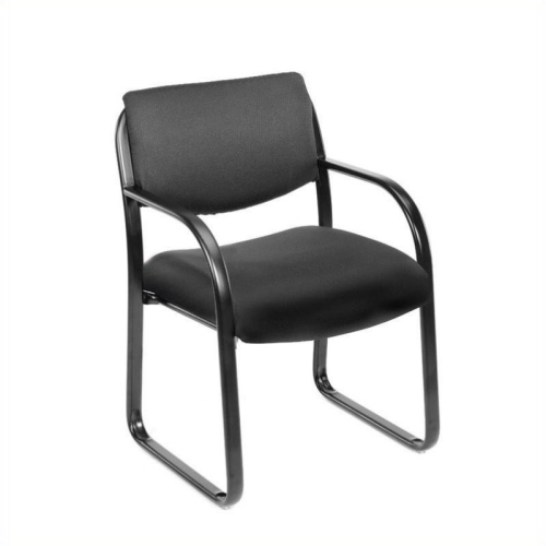 Scranton & Co Fabric Upholstered Guest Chair with Arms in Black
