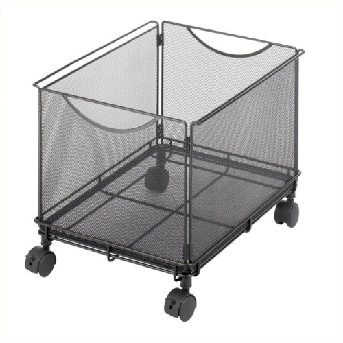 Scranton & Co Mesh Rolling File Cube in Black
