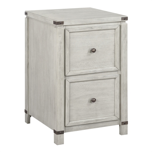 OSP HOME FURNISHINGS  Baton Rouge 2 Drawer File Cabinet In Champagne Oak Finish In White