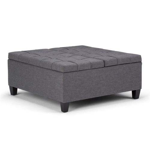 ATLIN DESIGNS  Storage Coffee Table Ottoman In Slate In Gray
