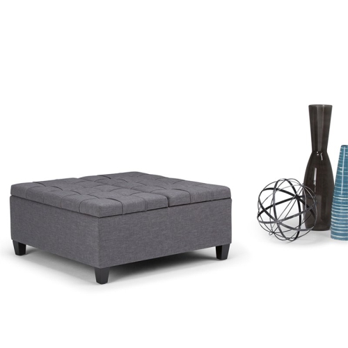 Atlin Designs Storage Coffee Table Ottoman in Slate Gray