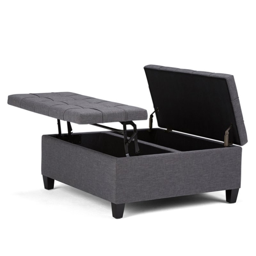Atlin Designs Storage Coffee Table Ottoman in Slate Gray