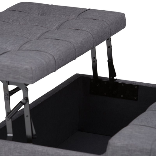 Atlin Designs Storage Coffee Table Ottoman in Slate Gray
