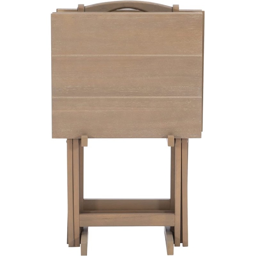 Atlin Designs 5 Piece Folding Tray Table Set in Gray Wash