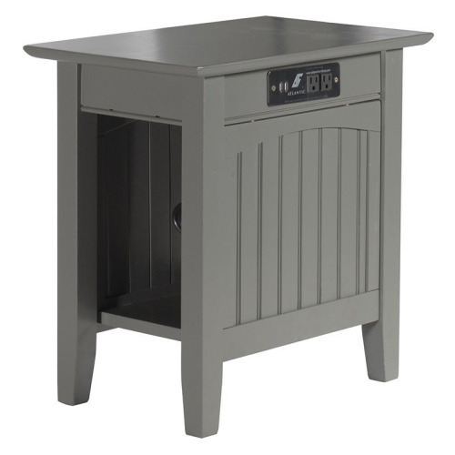 Leo & Lacey Chair Side Table with Charger in Grey