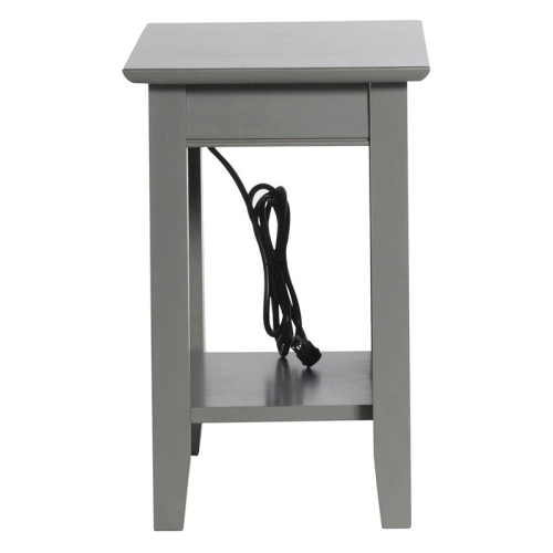 Leo & Lacey Chair Side Table with Charger in Grey