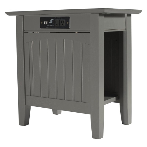 Leo & Lacey Chair Side Table with Charger in Grey