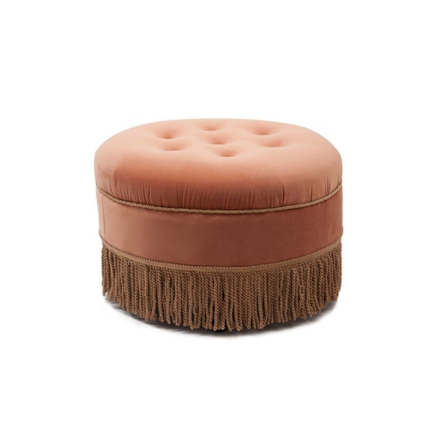 JENNIFER TAYLOR HOME  Yolanda Tufted Decorative Round Ottoman In Orange