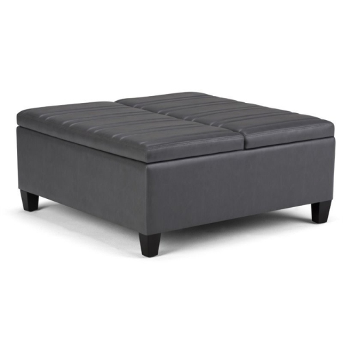ATLIN DESIGNS  Storage Coffee Table Ottoman In Stone In Gray